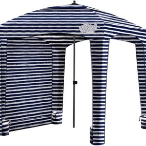 Qipi Beach Cabana - Easy to Set Up Canopy, Waterproof, Portable 6' x 6' Beach Shelter, Included Side Wall, Shade with UPF 50+ UV Protection for Kids, Family & Friends
